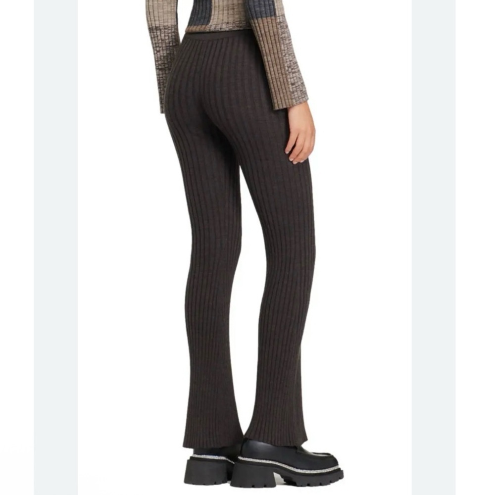 SANDRO PARIS Palerme Ribbed Knit Flared Pants